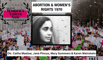 A banner for Abortion & Women's Rights 1970