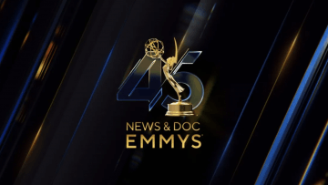 A graphic promoting the 45th Emmy's: News & Doc